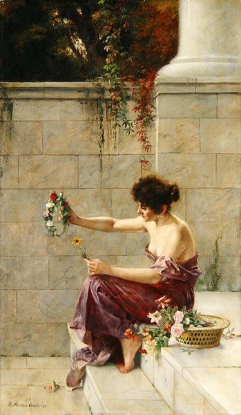 Fabricant de couronnes sur une marche en marbre - Theodor Matthei