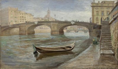 Un jour nuageux à Florence près du Ponte Santa Trinità - Theodor Philipsen