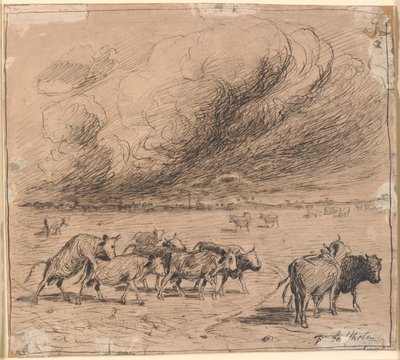 Un troupeau de vaches enragées à Saltholm - Theodor Philipsen