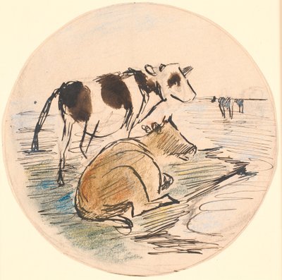 Veaux à Saltholm (esquisse pour un plat en céramique) - Theodor Philipsen
