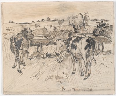 Veaux au puits de Gammelgård - Theodor Philipsen