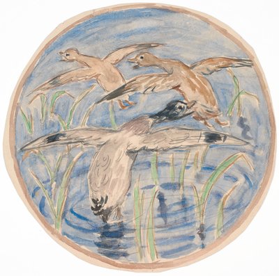 Canards en vol (esquisse pour la décoration d