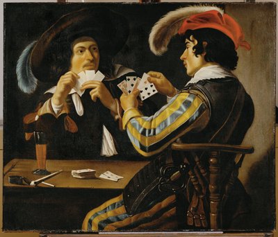 Un jeu de cartes (peinture sur toile) - Theodor Rombouts