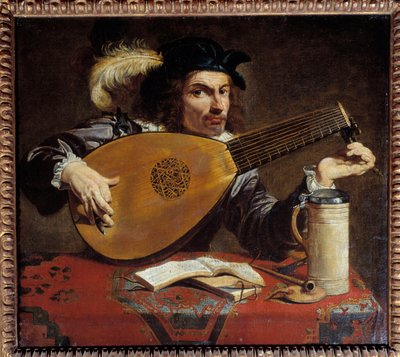 Homme accordant son luth - Theodor Rombouts