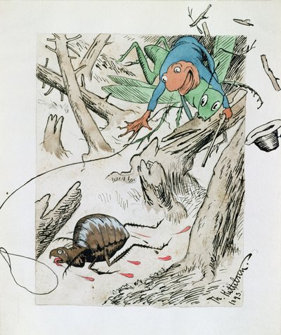 Chasse aux puces dans la forêt vierge - Theodor Kittelsen