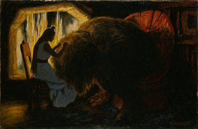 La princesse enlevant les poux du troll - Theodor Kittelsen