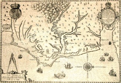 Carte de 1590 gravée par Theodore de Bry d