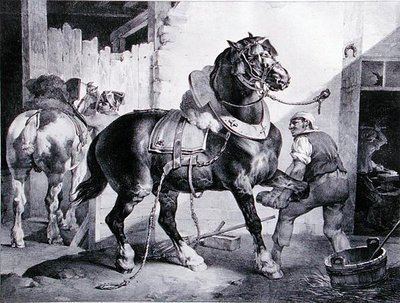 La forge (lithographie) - Theodore (after) Gericault