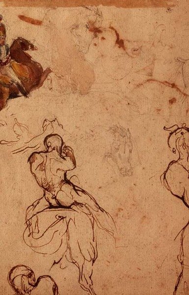 Étude de chevaux et cavaliers - Theodore (attr. to) Gericault