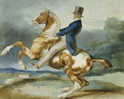 Un cavalier cabrant son cheval - Theodore Gericault