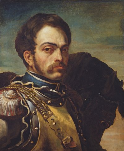 Officier carabinier avec son cheval, vers 1814 - Theodore Gericault