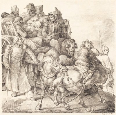 Chariot chargé de soldats blessés - Theodore Gericault