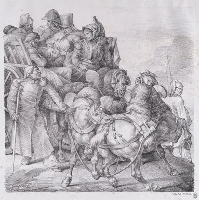 Chariot chargé de soldats blessés - Theodore Gericault