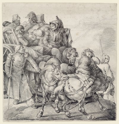 Chariot chargé de soldats blessés (A Wagon Full of Wounded Soldiers) - Theodore Gericault