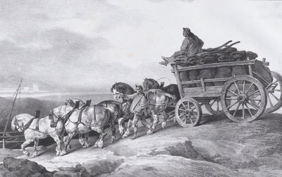 Wagon de charbon tiré par des chevaux, 1822 - Theodore Gericault