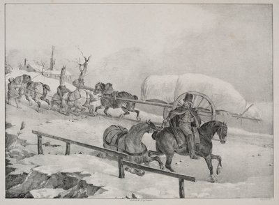 Quatre sujets divers : Chariot grimpant une colline - Theodore Gericault