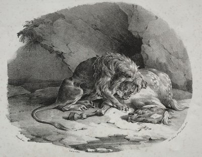 Cheval dévoré par un lion - Theodore Gericault