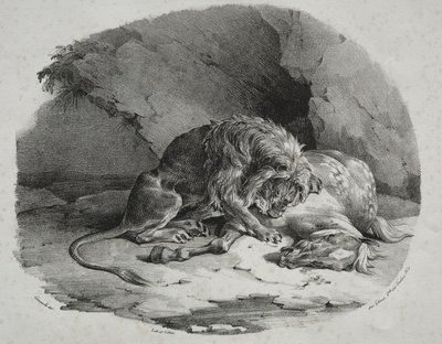 Cheval dévoré par un lion - Theodore Gericault