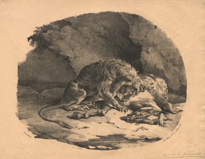 Cheval dévoré par un lion - Theodore Gericault
