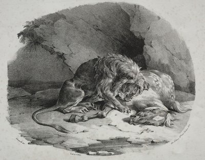 Cheval dévoré par un lion - Theodore Gericault
