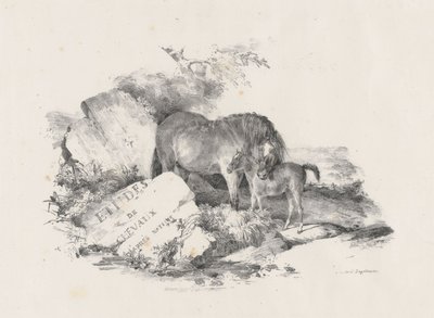 La Jument et son poulain, frontispice (The Mare and Its Colt, Frontispiece) - Theodore Gericault