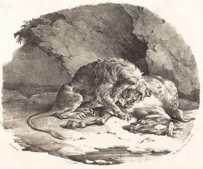 Lion dévorant un cheval - Theodore Gericault