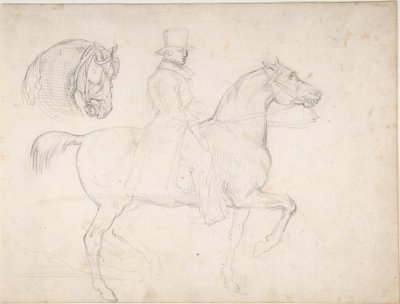 « Homme à cheval » et « Étude de tête de cheval » - Theodore Gericault