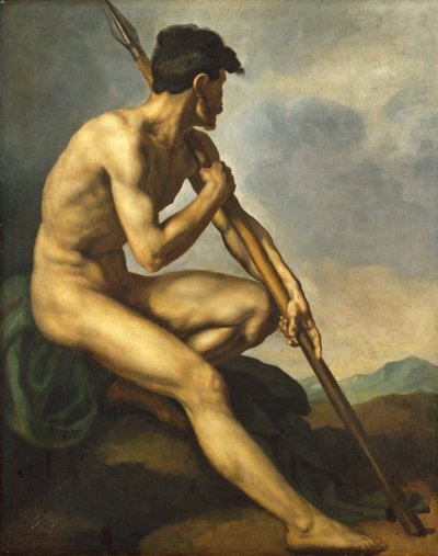 Guerrier Nu avec une Lance, vers 1816 - Theodore Gericault