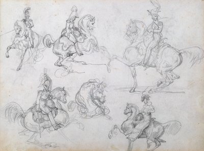 Cavaliers sur des chevaux cabrés - Theodore Gericault