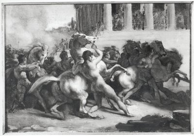 Étude pour la Course des chevaux barbares - Theodore Gericault