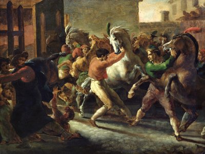 Étude pour la Course des chevaux barbares, 1817 - Theodore Gericault