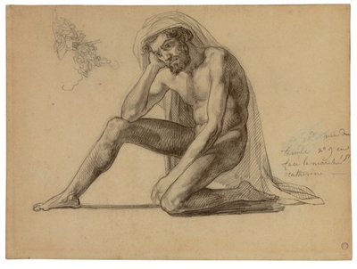 Étude pour le père dans Le Radeau de la Méduse - Theodore Gericault
