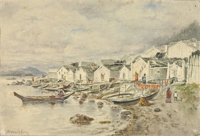 Le village indigène du ranch, Sitka, 1884 - Theodore J. Richardson