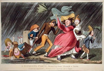 Une fête gitane rentrant chez elle à travers une tempête, publié par Thomas McLean, Londres - Theodore Lane
