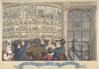 Honi. Soit. Qui. Mal. Y. Pense: La boutique de caricatures de G. Humphrey, 27 St. James..., 12 août 1821 - Theodore Lane