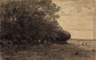 Un petit groupe de grands arbres près de la forêt de Macherin - Theodore Rousseau