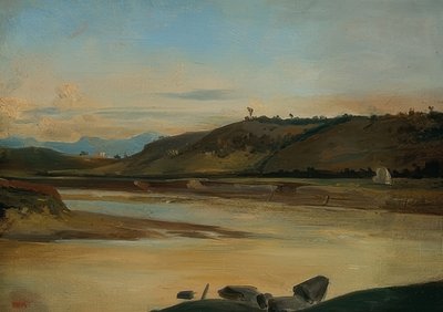 Paysage avec rivière - Pierre Etienne Theodore Rousseau