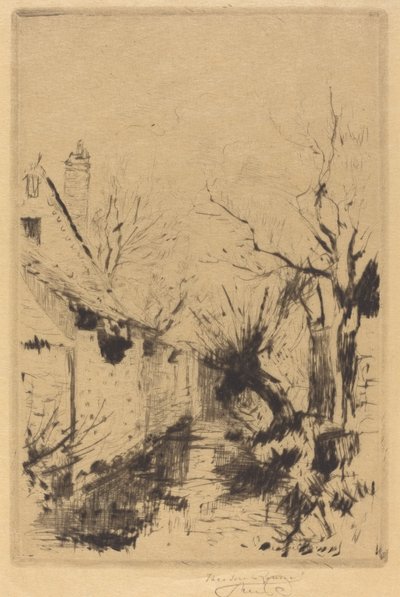 Un petit ruisseau en hiver, Wiltshire - Theodore Roussel