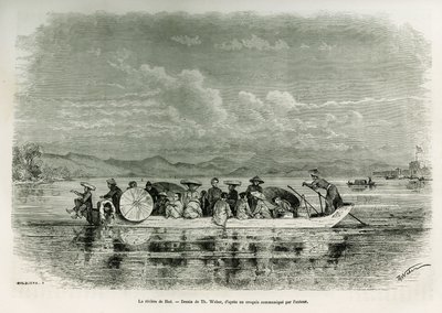 Un bateau sur la rivière de Hué (Vietnam) (illustration de l