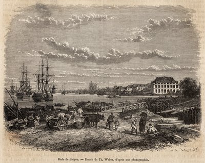 La rade de Saigon, gravure d