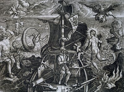Allégorie des voyages de Ferdinand Magellan (1480-1521), gravure de Theodor de Bry (1528-1598) - Theodore de Bry