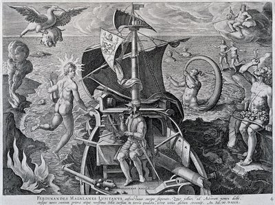 Allégorie sur les voyages de Ferdinand Magellan - Theodore de Bry