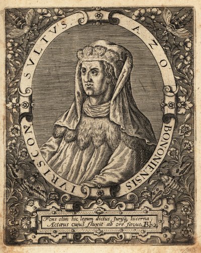 Azo de Bologne, fl. 1150-1230, juriste italien - Theodore de Bry