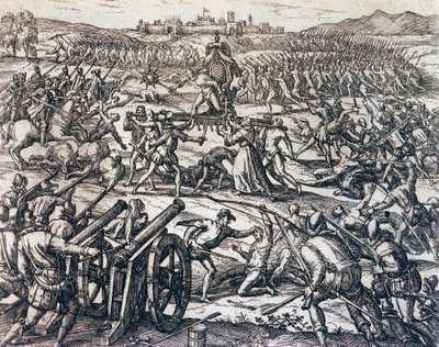 Les troupes de Francisco Pizarro capturant l