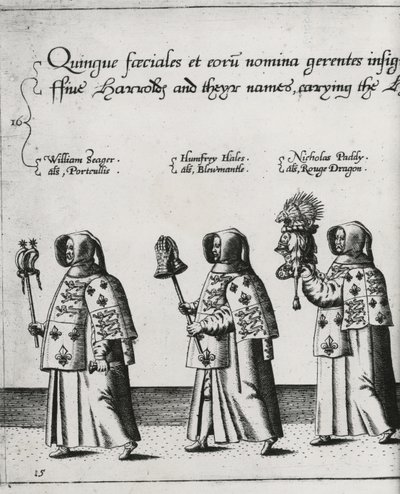 Hérauts dans le cortège funèbre de Sir Philip Sidney en route vers la cathédrale Saint-Paul - Theodore de Bry