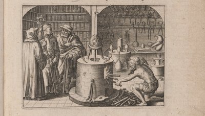 Illustration pour Tripvs avrevs, hoc est, Tres tractatvs chymici selectissimi.., 1618 - Theodore de Bry
