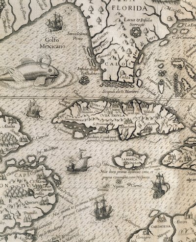 Île de Cuba, Floride et golfe du Mexique, gravure de l