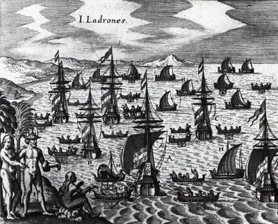 Îles des Voleurs, gravure de Peregrinationes - Theodore de Bry