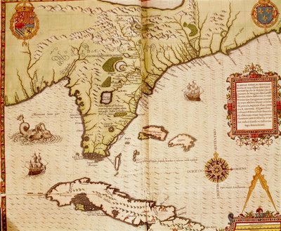 Carte de la Floride et de Cuba - Theodore de Bry