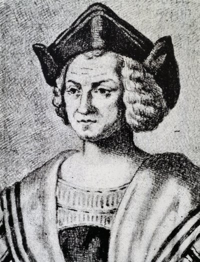 Portrait de Christophe Colomb, gravure par Theodore de Bry - Theodore de Bry